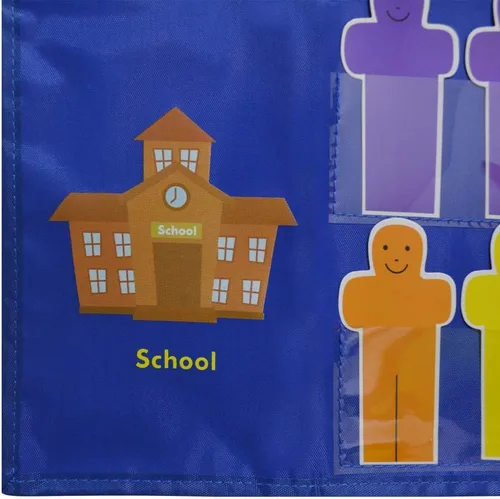 Vista 8 de Tabla de bolsillo de asistencia, tabla de bolsillo para aula, azul..