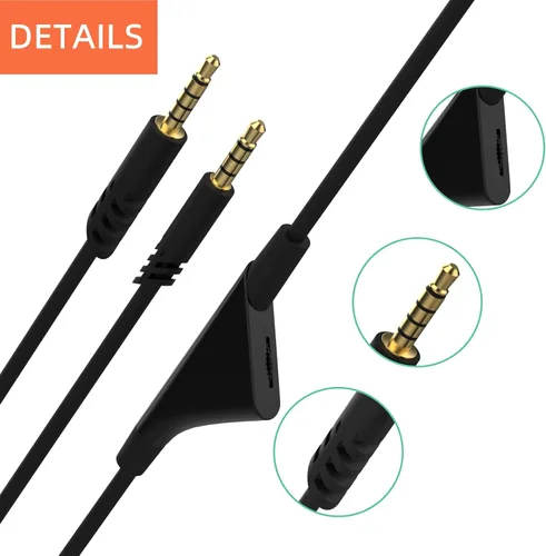 Vista 4 de Cable Astro A10 de repuesto de 6.6 ft con función de control de volumen compatible con A10, auriculares para juegos, AUX de 0.138 in para Xbox One