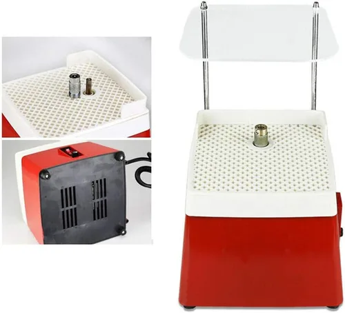 Vista 7 de Mini amoladora industrial de vitrales portátil, protector contra salpicaduras, bandeja de protección facial, herramienta de molienda de arte