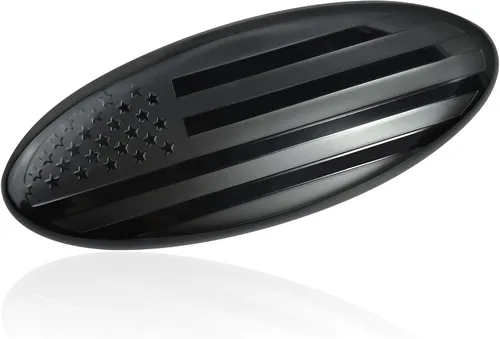 Vista 12 de Placa de bandera estadounidense de 4.5 pulgadas, emblema ovalado para parrilla delantera y trasera para Ford Fiesta Focus EcoSport (negro)