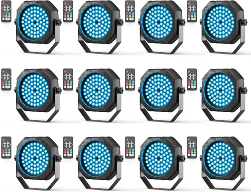 Vista 12 de Luces de escenario alimentadas por batería, luces estroboscópicas recargables con alimentación USB, control automático activado por sonido, 30W RGB