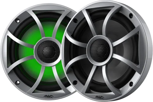 Vista 4 de Wet Sounds Ultimate Golf Cart Audio Bundle, Radio, 4-RGB Silver Grill 6.5" Altavoces, 10" Powered Sub, Kit de cableado