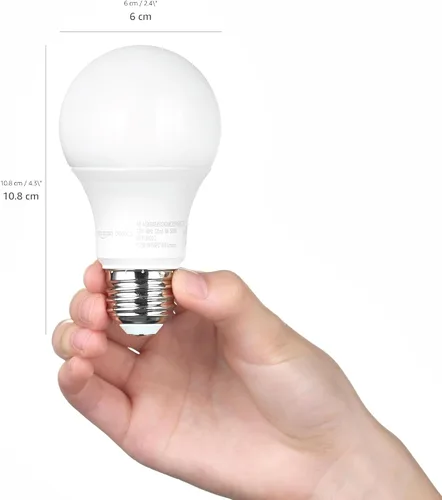 Vista 7 de Bombilla LED A19 Amazon Basics con sensor de atardecer a amanecer para exterior, equivalente a 60 W, energía eficiente 9 W, luz de día 5000K, base