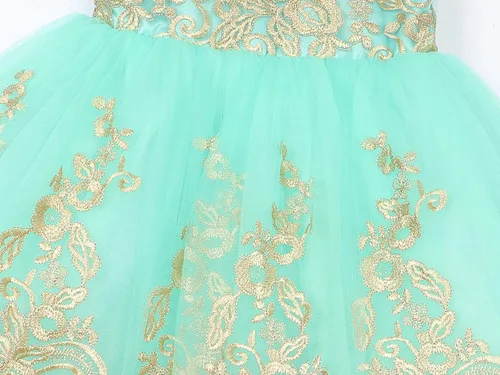 Vista 9 de Kantenia Vestido de fiesta para niñas vestido de princesa con flores bordado elegante vestido de graduación vestido de dama de honor para boda