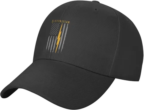Vista 2 de Gorra de béisbol de electricista estadounidense con bandera de Estados Unidos