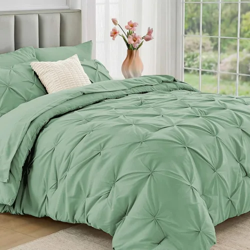 Vista 25 de JOLLYVOGUE Juego de edredón tamaño individual de 5 piezas – Juego de ropa de cama tamaño individual en una bolsa para todas las estaciones