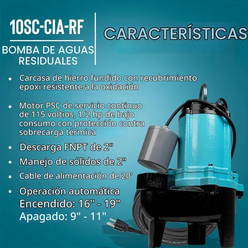 Vista 3 de Little Giant Bomba sumergible automática de aguas residuales sumergible