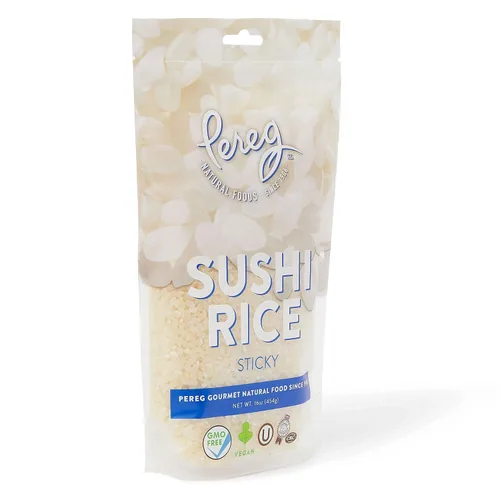 Vista 3 de Arroz de sushi (16 onzas) – Grano corto pegajoso blanco – Vegano, sin OMG, fabricado en Estados Unidos – Sushi, bola de arroz y platos japoneses