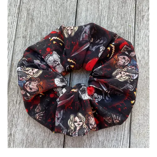 Vista 3 de Cinta para el cabello, coletero de personaje de Halloween de película de terror, regalo novedoso