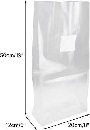 Vista 2 de Bolsas de cultivo de hongos R con filtro de 0.5 micrones de polipropileno de 3 mil para sustrato autoclave cultivo de hongos 8 x 5 x 19 pulgadas, 30
