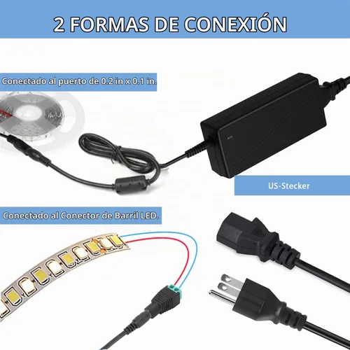 Vista 3 de Adaptador de fuente de alimentación de 12 voltios 6 amperios, fuente de alimentación CC de 12V 6A 72W enchufe EE. UU. adaptador de 5A 4A 3A 2A 1A