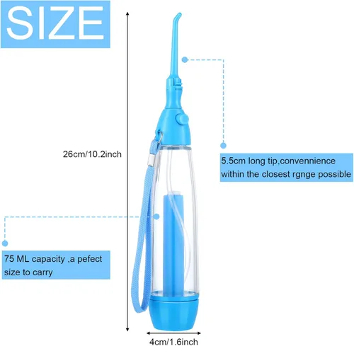 Vista 3 de Irrigador dental de agua para dientes Irrigador oral Limpiador de dientes de agua, no eléctrico, portátil, asequible, irrigador oral inalámbrico