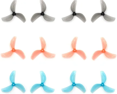 Vista 5 de Gemfan - 12 pares de accesorios de hélice de 3 cuchillas de 1.772 in con agujero de eje de 0.059 in para RC FPV Whoop Drone Freestyle Quadcopter