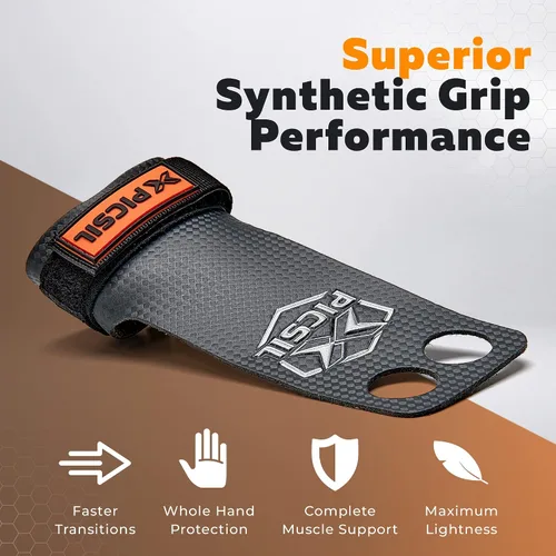 Vista 4 de PICSIL - RX Grips Puños sintéticos para entrenamiento y gimnasia Fibra de carbono ultra resistente para entrenamiento cruzado Ayuda a prevenir