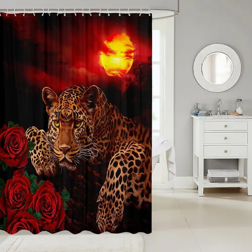 Vista 113 de Feelyou Cortina de ducha con diseño de gato para decoración de baño, bonita cortina de baño para puestos de bañeras, accesorios de baño divertidos