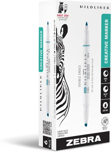 Vista 10 de Zebra Pen Mildliner - Resaltadores de doble punta, puntas anchas y finas, ideales para resaltar la Biblia, sin sangrado, suministros escolares