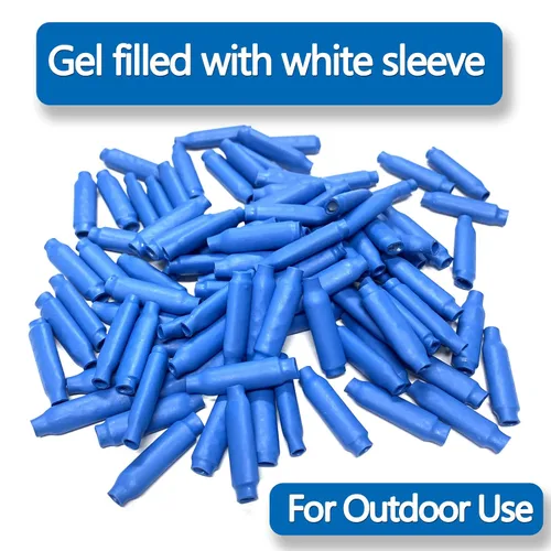 Vista 2 de 300 conectores de cable de bajo voltaje, conectores de empalme de alambre impermeables rellenos de gel Wet B, terminales de crimpado para alarma