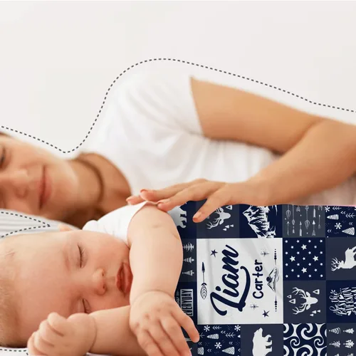 Vista 5 de Zocoshi Manta de Bebé Personalizada – Manta de Bebé Personalizada con Nombre para Niños para Recién Nacidos, Vellón Suave con Monograma (30 x 40)