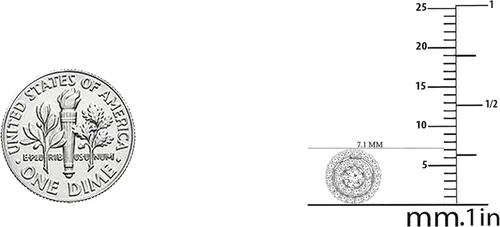 Vista 2 de Dazzlingrock Collection Pendientes de tuerca redondos con forma de círculo de diamante blanco de doble halo para mujer, oro de 10 quilates