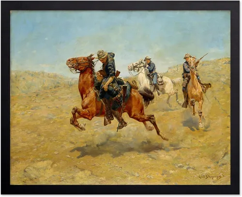 Vista 61 de Poster Master Póster vintage de The Lookout, estampado retro de vaquero, arte occidental, arte del salvaje oeste, arte de equitación, regalo