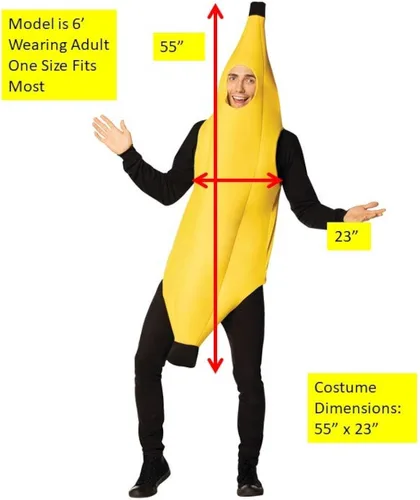 Vista 5 de Rasta Imposta Disfraz de fruta de plátano para adultos, unisex, talla única