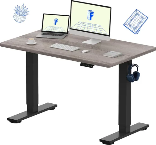 Vista 16 de FLEXISPOT EN1 - Escritorio de pie de una pieza, 40"x24" de escritorio sin costuras, eléctrico, altura ajustable para oficina en casa, salas de Negro