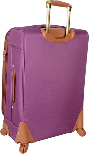 Vista 2 de Steve Madden Designer Luggage Collection - Bolsa expandible de 28 pulgadas para hombres y mujeres, maleta duradera y ligera a cuadros con ruedas