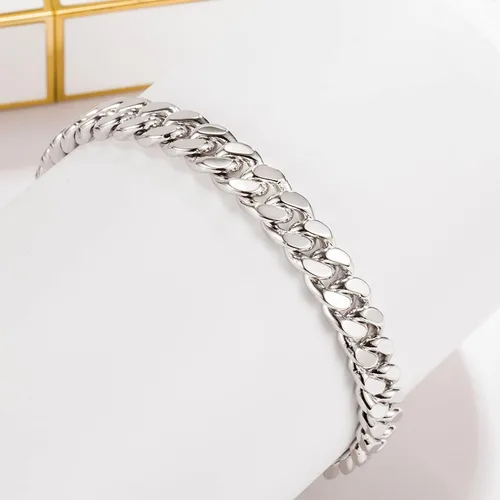 Vista 3 de Pulsera de plata de ley 925 maciza de eslabones cubanos Miami de 0.315 in a 0.630 in, pulsera cubana sólida gruesa para hombres y niños, joyería