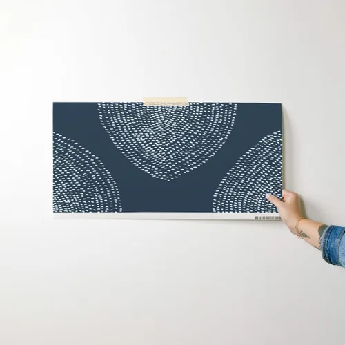 Vista 7 de Spoonflower Boho White Navy Dots Pre-Pasted Removable Wallpaper Sample 12" x 24" Abstract Bohemian Water-activated, simple to install and