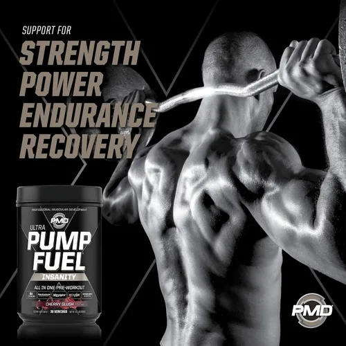 Vista 4 de PMD Sports Ultra Pump Fuel Insanity - Pre entrenamiento - Cherry Slush (30 porciones) Sports Omega Cuts Elite Quemador de grasa termogénico