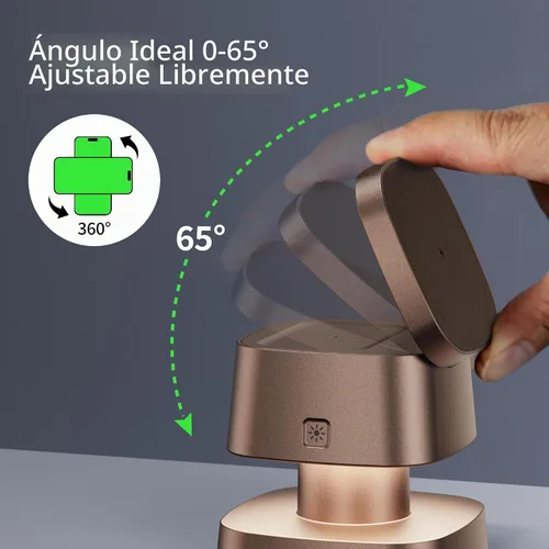 Vista 5 de Estación de carga inalámbrica magnética 4 en 1, carga rápida de 15 W con luz nocturna para soporte de cargador MagSafe, cargador inalámbrico 3 en 1