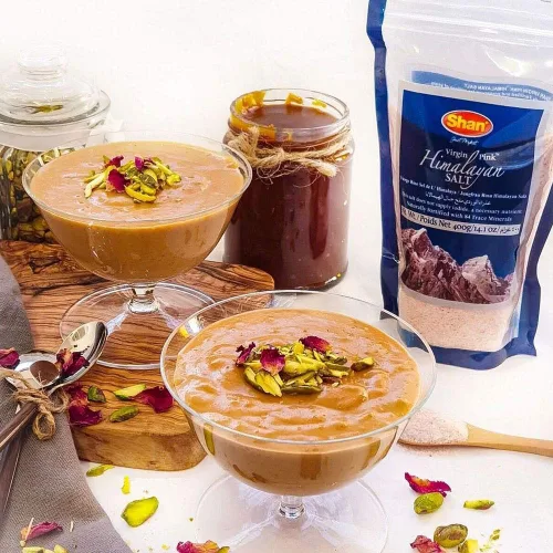 Vista 3 de Shan - Sal rosa del Himalaya, 14.11 oz, sal fina pura fortificada naturalmente con 84 oligominerales