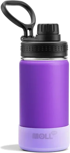 Vista 37 de Botella de agua de 12 oz para niños de acero inoxidable con aislamiento al vacío de boca ancha Botella de agua deportiva - Pequeña botella de agua