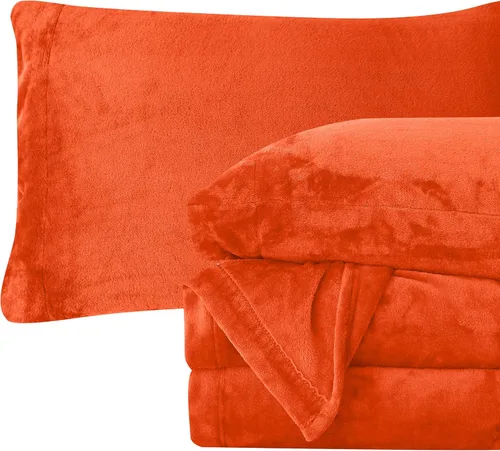 Vista 35 de Elegant Comfort - Juego de sábanas de franela de terciopelo de lujosamente suave de 4 piezas para las fiestas - Calidad premium - Juego de sábanas
