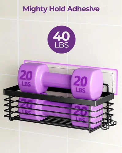Vista 3 de ODesign Organizador de ducha de acero inoxidable SUS304, 3 unidades, sin taladrar, estante de baño, montado en la pared, organizador adhesivo