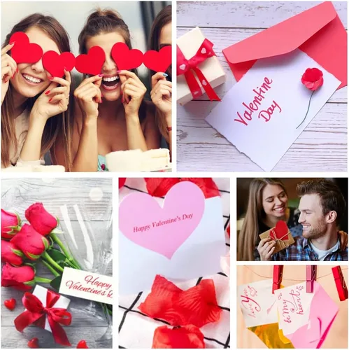 Vista 7 de 60 hojas de papel grueso de cartulina para el día de San Valentín, tamaño A4 de 70 libras, color rojo, rosa y blanco, tamaño mediano, perfecto