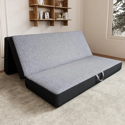 Vista 8 de Vamcheer Colchón Tri Plegable Tamaño Full – Colchón plegable de 6 pulgadas para viajes/RV/campamento/habitación de invitados/yoga, 73 x 52 x 6