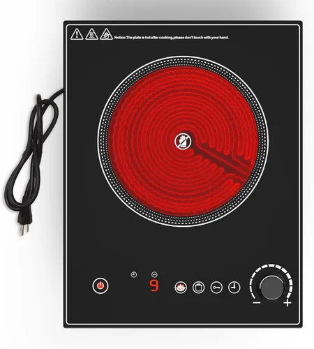 Vista 12 de Placa de cocina eléctrica, integrada y de encimera de 2 quemadores eléctricos para cocinar, 2400W 110V, 11 configuraciones de potencia, temporizador