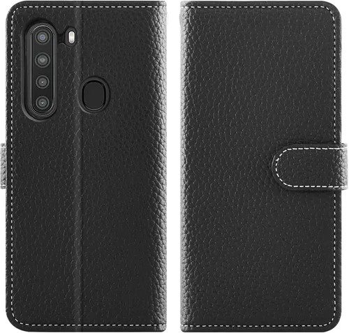 Vista 5 de Asuwish Funda de teléfono para Samsung Galaxy A21 con protector de pantalla de vidrio templado y cubierta para cartera, soporte para tarjetas