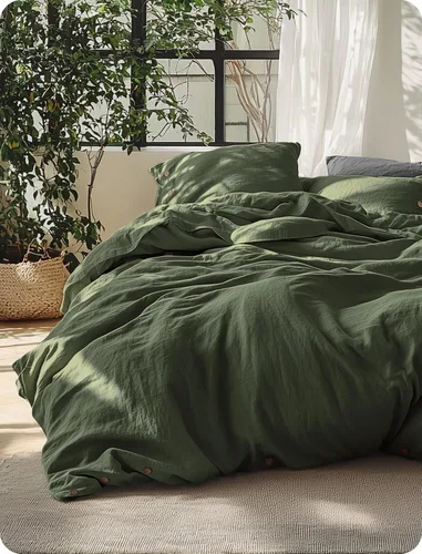 Vista 16 de Bedsure Funda de edredón de lino tamaño Queen – Juego de ropa de cama de mezcla de lino y algodón, suave y acogedor, 3 piezas, 1 funda de edredón
