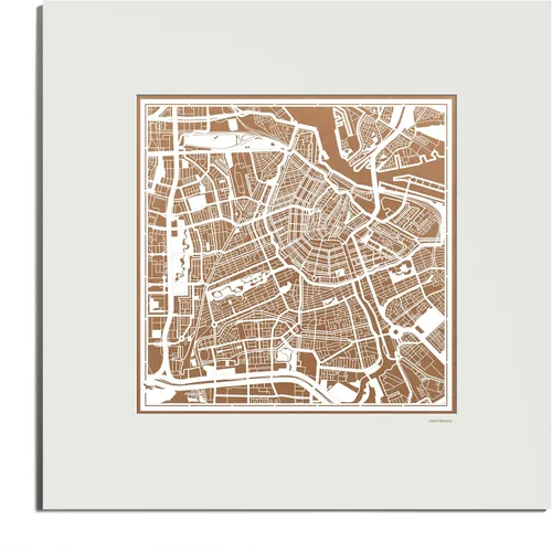 Vista 73 de O3 Design Studio Mapa de corte de papel de París, color negro mate, 20 x 20 pulgadas, arte en papel