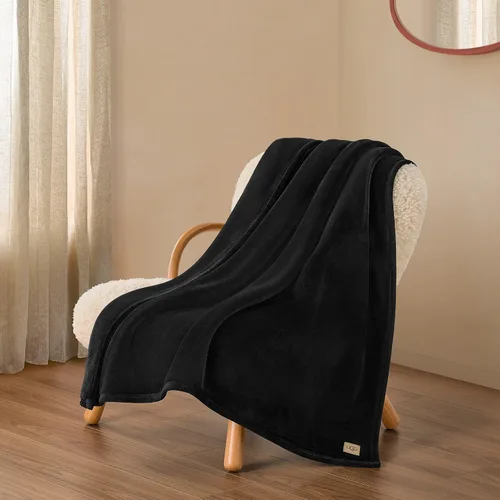 Vista 2 de UGG Coco - Manta acogedora para sofá y cama, 50 x 70 pulgadas, color negro (tinta)