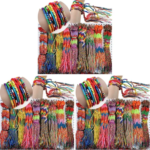 Vista 4 de 50pcs Wholesae Bulk Jewelry Lots Colorful Braid Friendship Cords Strand Bracelet