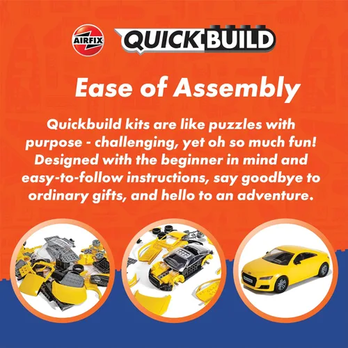 Vista 2 de Airfix J6049 Quickbuild Kits de Modelos de Autos de Plástico - Audi R8 Coupé - Kit de Fácil Montaje que se Ensambla a Presión, Auto Clásico