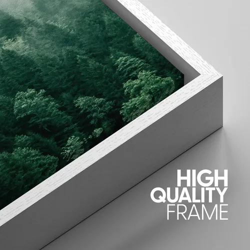 Vista 439 de SIGNWIN Lienzo enmarcado para pared, juego de arte pastel con cadena montañosa, bosque, niebla, naturaleza silvestre, ilustraciones modernas, arte