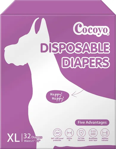 Vista 7 de COCOYO Pañales desechables para perra de tamaño XS, 84 unidades, súper absorbentes, transpirables, con indicador de humedad