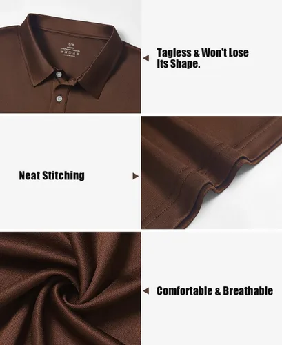 Vista 2 de Orrstarry Paquete de 5 polos para hombre, secado rápido, ropa deportiva de manga corta, polos de golf que absorben la humedad, camisa deportiva