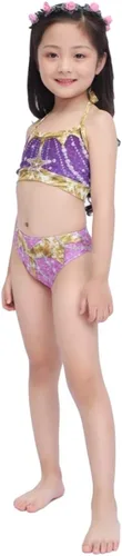 Vista 4 de Gesikai01 Juego de 6 piezas de traje de baño de sirena para natación, traje de sirena, traje de baño para niñas, regalo de cumpleaños de 3 a 12 años