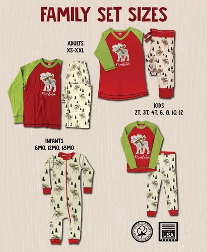 Vista 2 de Lazy One Pijamas de Navidad a juego para la familia, lindos pijamas de Navidad para adultos, adolescentes, niños, bebés y perros.