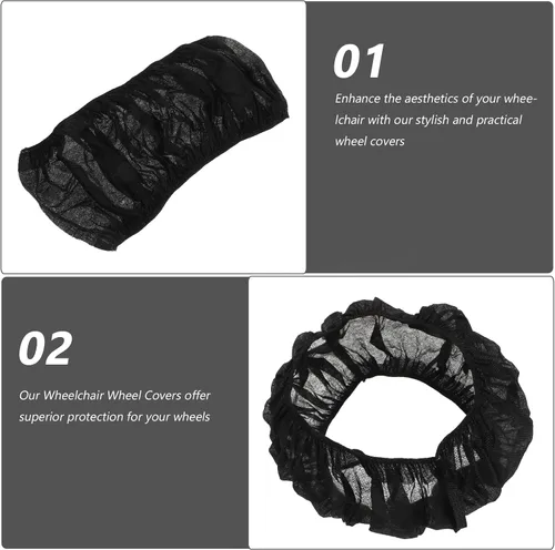 Vista 3 de Funda para neumáticos de silla de ruedas, funda de tela no tejida para neumáticos de bicicleta eléctrica, protección contra polvo, suciedad